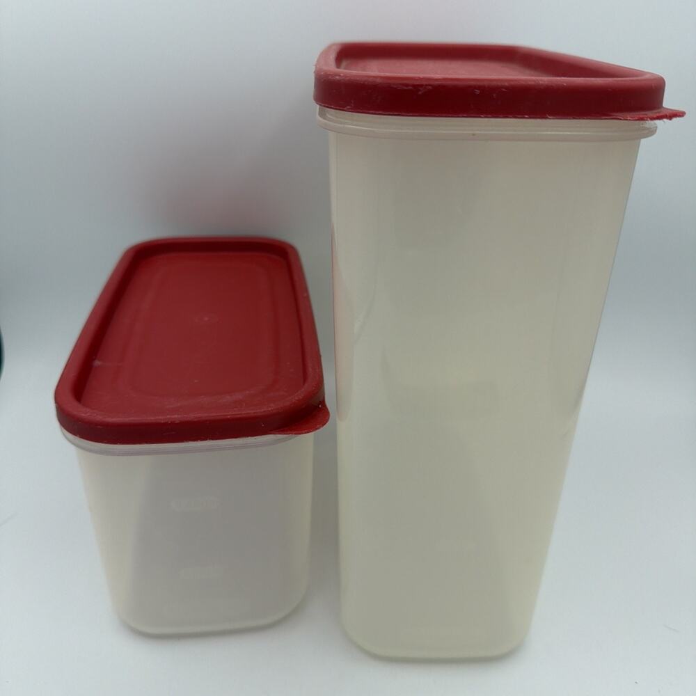 Rubbermaid 4-Piece Modular Canister Set, BPA-Free Food Storage Containers, Red